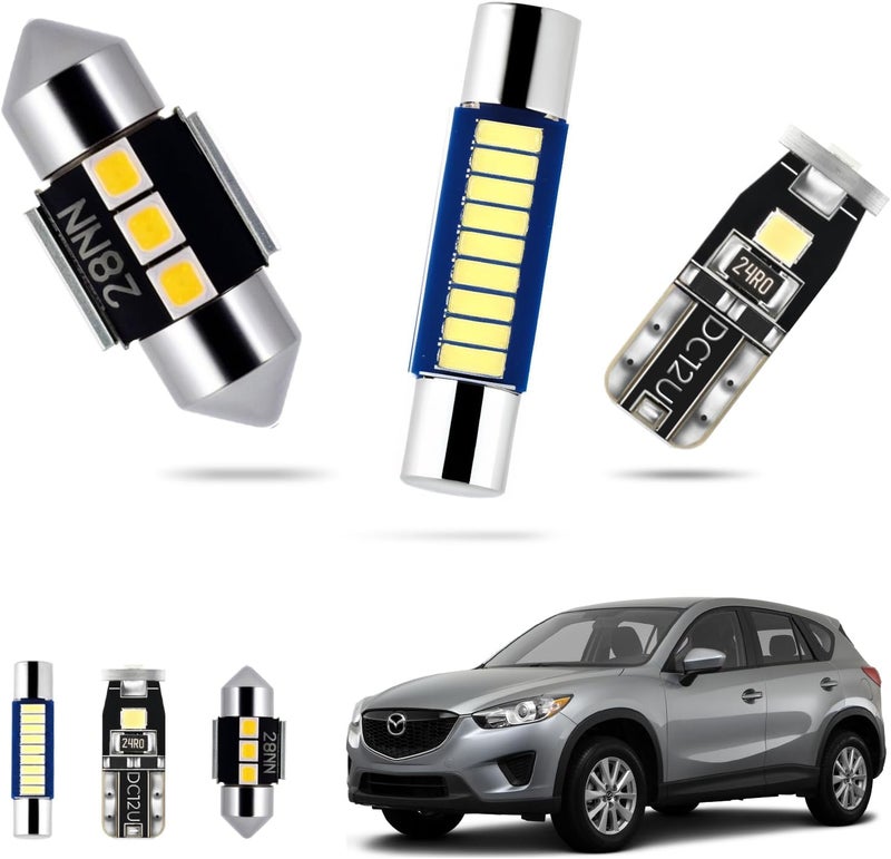 EASY EAGLE LED Interior Car Lights for 2013-2022-CX-5: 9 Piece Kit White LED Light Bulbs - Super Bright 6000K + Install Tool - Image 1